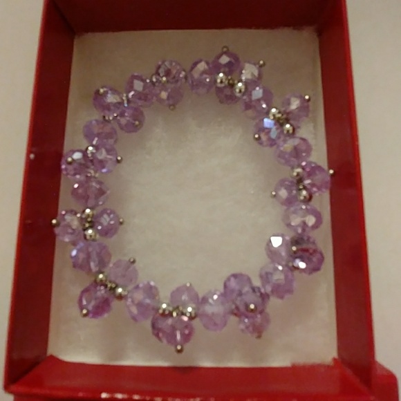 Lavender Metallic Crystal Bracelet - Picture 6 of 8